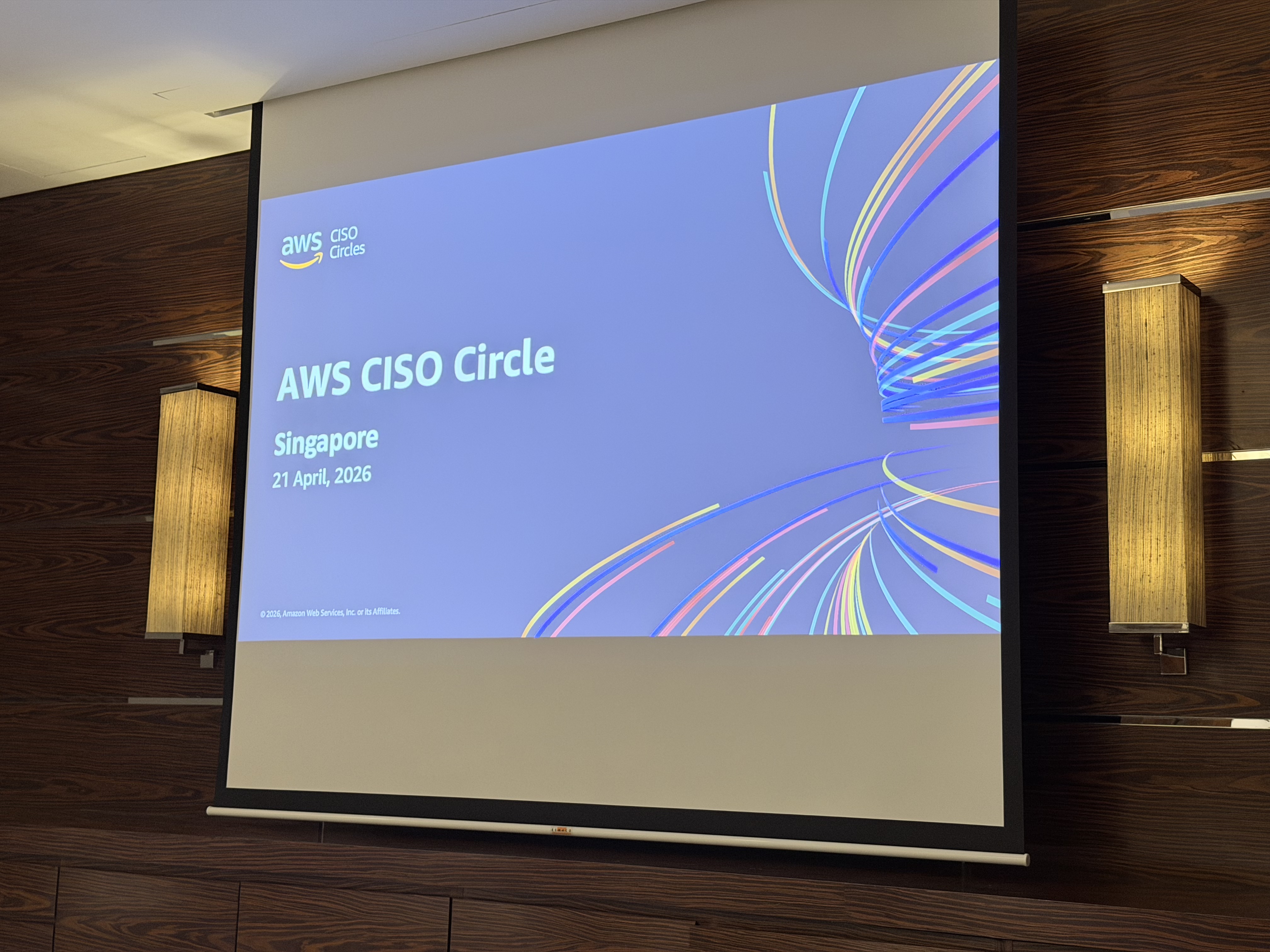 AWS CISO Circle session screen in Singapore
