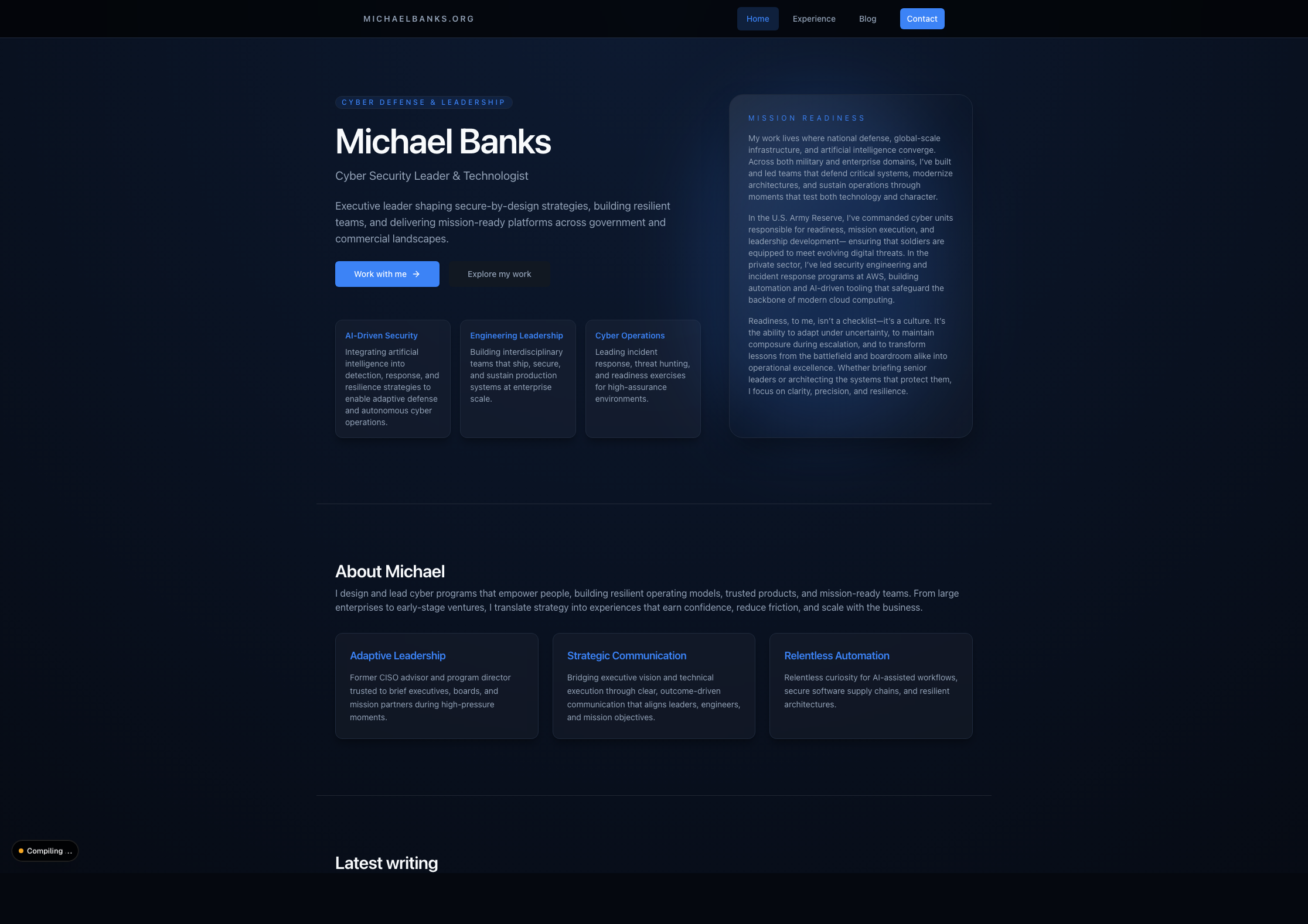 New integrated website screenshot