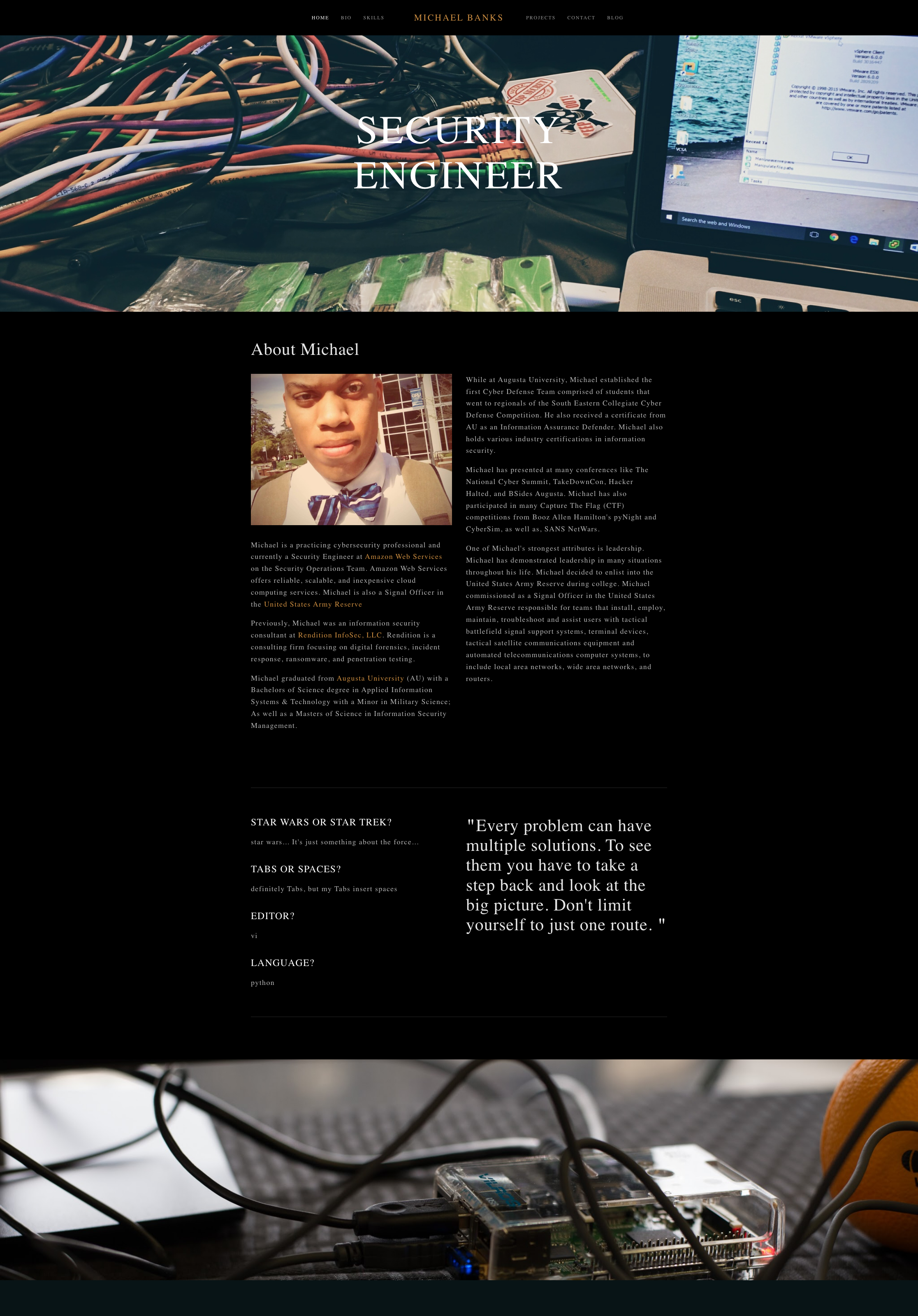 Old website homepage screenshot